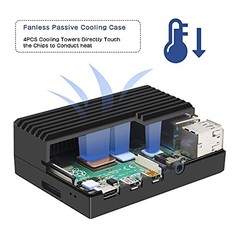 for Raspberry Pi 4 Aluminum Case, Heavy Duty Passive Pi4 Heavy-duty Case-Black