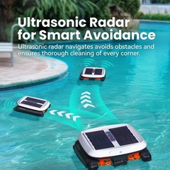 Vidapool Solar Pool Skimmer Robot, Automatic Pool Surface Skimmer Cleaner, Du…