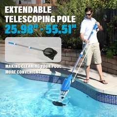 Cordless Pool Vacuum for above Ground Pool, Handheld Rechargeable Pool Cleaner w