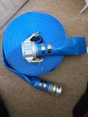 Backwash Hose PVC Discharge Hose 2 in x 100 ft with Camlock C & E Fittings