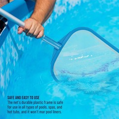 30&Prime; Swimming Pool Hand Leaf Skimmer Net & Pole – Ultra Fine Mesh Netting
