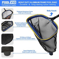 Poolvio Deluxe Swimming Pool Cleaning Kit Including Skimmer Net, 2-in-1 Pool …