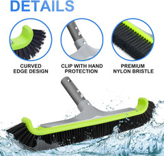 Upgraded Pool Brush Head for Cleaning Pool Walls,Heavy Duty