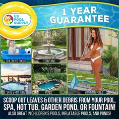 5&prime; Leaf Skimmer Net with Telescopic Aluminum Pole – Fast Pool Cleaning Solution