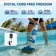 Wireless Handheld Pool Vacuum with Powerful Suction & 80min Long-lasting Charge
