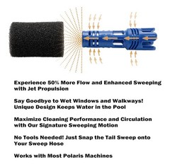6-Pack Tail Sweep Scrubber for Polaris 280 360 380 480, Chlorine Resistant