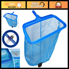 Fine Mesh Swimming Pool Skimmer Net – Heavy-Duty Leaf Rake with Deep Bag, Durabl