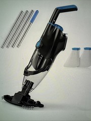 Cordless Handheld Pool Vacuum, 18.5GPM, Detachable Poll, 2x 2L Filters Bags