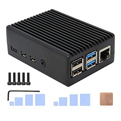 for Raspberry Pi 4 Aluminum Case, Heavy Duty Passive Pi4 Heavy-duty Case-Black