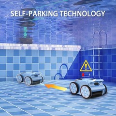 Seauto Robotic Pool Cleaner for Inground Pools Powerful Suction, Wall-Climbing