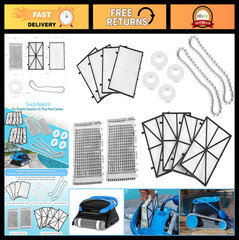 Robotic Pool Cleaner Tune-Up Kit – Ultra Fine Filter Panels, Grey Brushes, Track