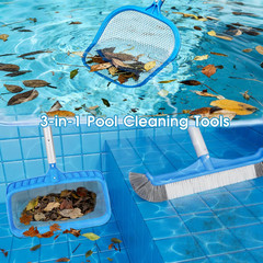 3-in-1 TidyMister Pool Cleaning Kit – 18 » Pool Net with Deep Bag & 18 » Pool Br