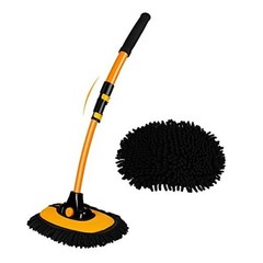 15° Curved Car Cleaning Brush with Telescopic Handle 43&Prime; Aluminum Alloy Long