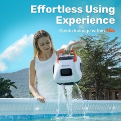 Cordless Pool Robot Cleaner,Self-Parking, 7.5 lbs Lightweight