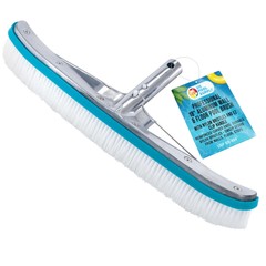 18&Prime; Aluminum Wall & Floor Swimming Pool Brush w/ Nylon Bristles & EZ Clip Handle