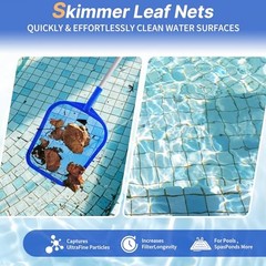 Tavaleu Pool Skimmer, Hot Tub Skimmer Spa Net with Pole, Pool Skimmer With Pole