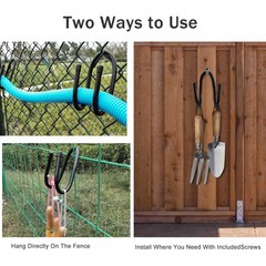 6PCS Chain Link Fence Hooks for Rakes, Poles, Nets, Brushes, and Hoses