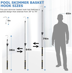 Pool Retrieval Hook for Robotic Pool Cleaner, 37&Prime; to 79&Prime; Hook for Robotic Pool C