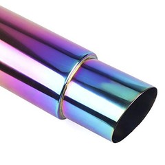 Exhaust Muffler,Universal Stainless Steel Exhaust Burnt Tip,14.8 Neo Chrome