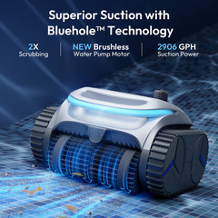BuHybrid L6 Robotic Pool Cleaner Corded & Cordless Floor/Wall/Waterline 1615 SF