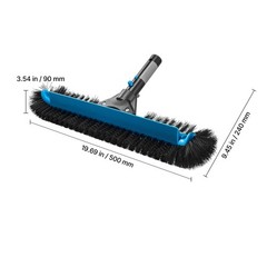 Pool Brush Head, 20 Inch Scrub Brushes with Nylon Bristles and Aluminum Pole Con