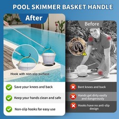 Adjustable 68&Prime; Pool Retrieval Hook & Aluminum Pole for Robotic Cleaners, Skimmer