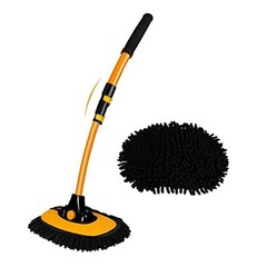 15° Curved Car Cleaning Brush with Telescopic Handle 43&Prime; Aluminum Alloy Long