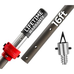 16 Foot Telescopic Pool Pole Aluminum Lock Right Pro Swimming Maintenance