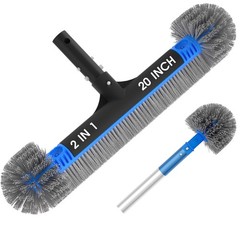 20 » 2 in 1 Pool Brush Head Cobweb Duster Heavy Duty Pool Cleaning Detachable…