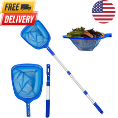 Swimming Pool Skimmer Net – 3 Section Telescopic Pole Fine Mesh Deepwater Net Cl