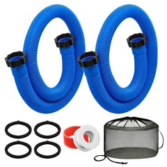 2 Pack 1.5&Prime; X 59&Prime; Long Pool Hoses for Above Ground Pools x 59&Prime;, Blue