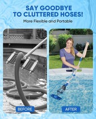 Lightweight Cordless Pool Vacuum – Supercharge Tech & 60 Minutes of Cleaning