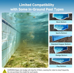 PF1 Cordless Robotic Pool Vacuum – 150 Min Run, Triple Filtration, 1345 Sq Ft