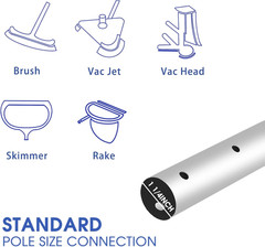 15 FT Telescopic Pool Pole – Adjustable 3 Piece Aluminum Pool Skimmer Pole for P