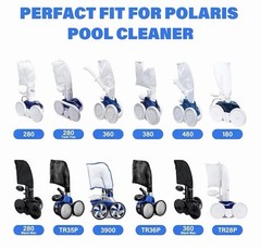 6-Pack Tail Sweep Scrubber for Polaris 280 360 380 480, Chlorine Resistant
