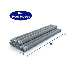 Poolvio Professional Swimming Pool Vacuum Cleaner Hose -1.5” 8 Piece Hoses fo…
