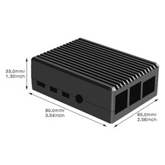 for Raspberry Pi 4 Aluminum Case, Heavy Duty Passive Pi4 Heavy-duty Case-Black