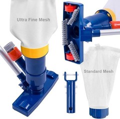 Manual Pool Vacuum for Above Ground Pools – Fine Mesh Bag, 56&Prime; Pole, Jet Cleaner