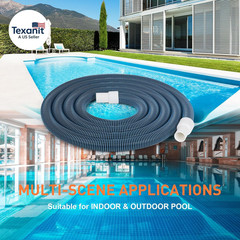 Pool Vacuum Hose, Heavy Duty Manual Swimming Pool Cleaner Hose with Swivel Cuff