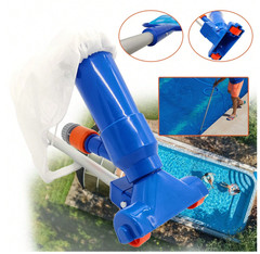 Portable Pool Vacuum Cleaner Jet Cleaning Kit Leaf Skimmer w 5 Poles