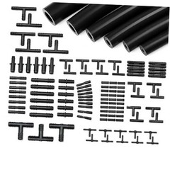 Silicone Vacuum Hose Kit 6PCS 5FT Tubing (1/8&Prime;) – Black with Connectors
