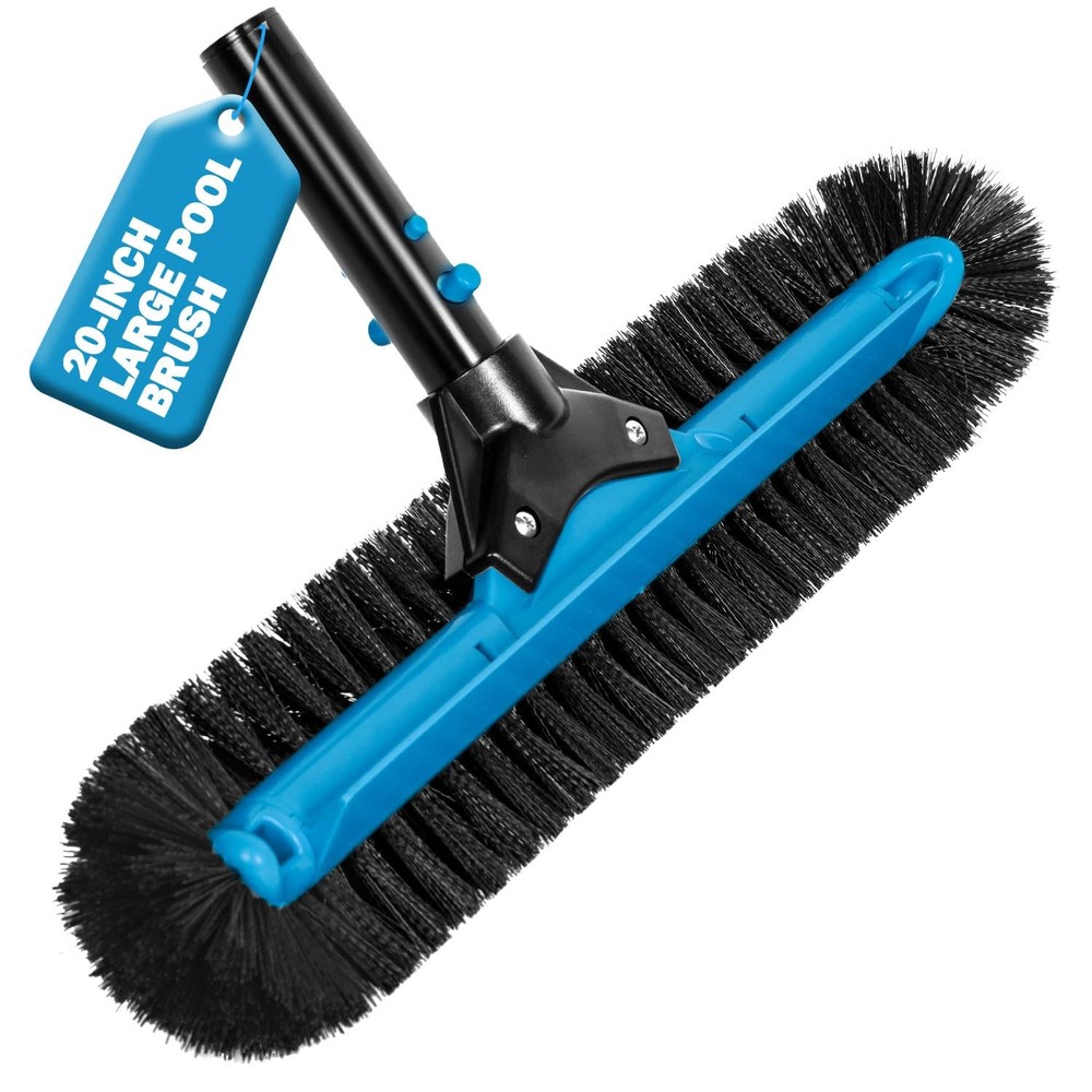 20&Prime; Heavy Duty Pool Brush Head for Inground & Above Ground Pools, Soft Bristles