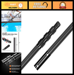 15FT Carbon Fiber Telescopic Pool Cleaning Pole – Heavy Duty Skimmer Net Tool