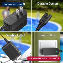 Power Cord for Pool Blaster Charger Compatible with Pool Blaster Vacuum 22151EL