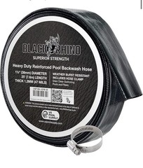 U.S. Pool Supply Black Rhino 1-1/2&Prime; x 25&prime; Pool Backwash Hose with Hose Clamp