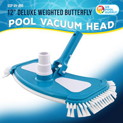 12&Prime; Deluxe Weighted Butterfly Pool Vacuum Head with Side Brushes, Swivel Hose Co