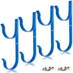 4 PCS Set Pool Pole Hangers Heavy Duty Blue Aluminium Holder Hooks with Screw…