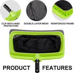 Swimming Pool Leaf Skimmer Net with Rubber Lip & Reinforced Frame