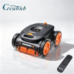 Cordless Robotic Pool Cleaner Remote Control 4WD Smart Nav Floor Wall Waterline