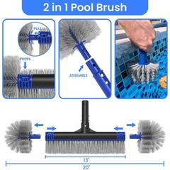 Poolvio Deluxe Swimming Pool Cleaning Kit Including Skimmer Net, 2-in-1 Pool …